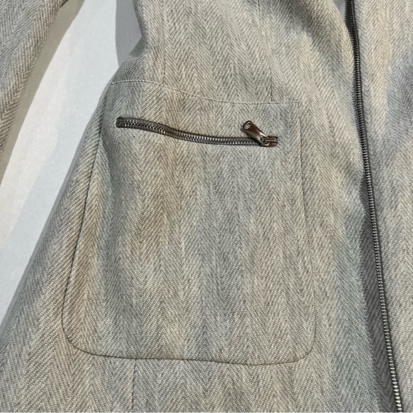 Zara Gray Herringbone Frock Coat Size Small - Picture 4 of 6